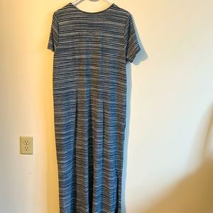 Pure JJill Blue/White Stripe Cotton/Rayon SS Maxi Dress... ...Size: L Tall